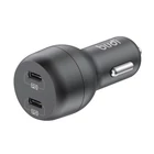 Kép 1/3 - Budi autos töltő, 2x USB-C, 40W, PD (fekete)