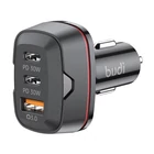 Kép 2/3 - Legyen autós töltő, USB + 2x USB-C, 60W, PD + QC (fekete)