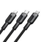 Kép 2/3 - 3in1 USB to USB-C / Lightning / Micro USB Cable, Mcdodo CA-0930, 6A, 1.2m (Black)