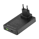 Kép 2/3 - Legyen univerzális töltő, USB + USB-C, PD 65W + EU/UK/US/AU adapter (fekete)