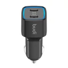 Kép 1/2 - Budi 065R autós töltő, 2x USB-C, PD 60W (fekete)