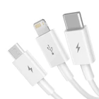 Kép 3/8 - Kabel szybkiego ładowania  Baseus Superior Data USB do M+L+C 3.5A 0.5M(White)