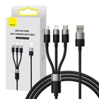 Kép 1/8 - Kabel szybkiego ładowania  Baseus StarSpeed USB do M+L+C 3.5A 0.6M(BLack)