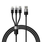 Kép 2/8 - Kabel szybkiego ładowania  Baseus StarSpeed USB do M+L+C 3.5A 0.6M(BLack)