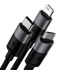 Kép 3/8 - Kabel szybkiego ładowania  Baseus StarSpeed USB do M+L+C 3.5A 0.6M(BLack)