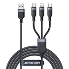 Kép 1/4 - Kabel USB Joyroom S-1T3018A18 3w1 / 3,5A / 0,3m (czarny)