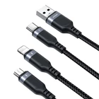 Kép 2/4 - Kabel USB Joyroom S-1T3018A18 3w1 / 3,5A / 0,3m (czarny)