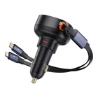 Kép 5/9 - Baseus Enjoyment autó töltő USB-C - USB-C kábellel, Lightning 60W (fekete)