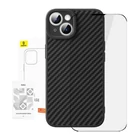 Kép 1/6 - Case Baseus sintetikus szál iPhone 15 + edzett üveg
