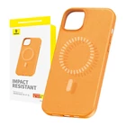Kép 1/4 - Baseus Fauxther Series Mágneses telefontok iPhone 15 (narancssárga)