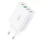 Kép 3/3 - XO L120 hálózati töltő 1xUSB-C, 20W, 1x USB-1, 18W USB-C kábellel (fehér)