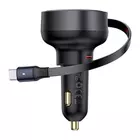 Kép 5/9 - Baseus Enjoyment Pro USB-C autós töltő kábellel, 60 W (fekete)