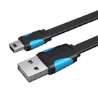 Kép 2/3 - Płaski kabel USB 2.0 A do Mini 5 pinowy Vention VAS-A14-B050 2A 0,5m czarny