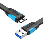 Kép 2/2 - Flat USB 3.0 A to Micro-B cable Vention VAS-A12-B025 0.25m Black