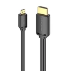 Kép 2/4 - HDMI-D Male to HDMI-A Male 4K HD Cable 1.5m Vention AGIBG (Black)