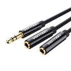 Kép 2/2 - Cable Audio 2x 3.5mm Male to 4-Pole Female 3.5mm Vention BBTBY 0.3m Black