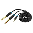 Kép 2/3 - Audio Cable TRS 3.5mm to 2x Male 6.35mm Vention BACBD 0.5m Black