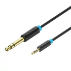 Kép 2/2 - Audio Cable TRS 3.5mm to 6.35mm Vention BABBD 0,5m, Black