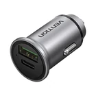 Kép 3/4 - Dual Port Car Charger USB-A, USB-C Vention FFBH0 18/20W Gray
