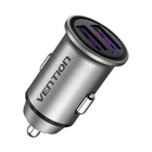 Kép 1/5 - Car Charger 2x USB Vention FFEH0 30W Gray