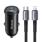 Kép 1/7 - Ładowarka samochodowa Mcdodo CC-7492, USB-C, 30W + USB-C-Lightning kábel (fekete)