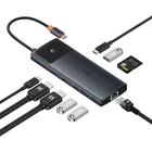 Kép 5/9 - Baseus Adapter Hub 10 az 1-ben USB-C - 2xHDMI, 3xUSB-A, USB-C, RJ45, SD/TF, PD (fekete)