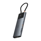 Kép 6/9 - Baseus Adapter Hub 10 az 1-ben USB-C - 2x HDMI, USB-C, 3xUSB-A, RJ45, SD/TF, PD (szürke)