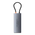 Kép 2/9 - Baseus Adapter Hub 10 az 1-ben USB-C - 2x HDMI, USB-C, 3xUSB-A, RJ45, SD/TF, PD (szürke)