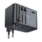 Kép 1/6 - Multifunctional travel wall charger Acefast Z1, 2xUSB-A, 3xUSB-C, GaN, 67W, US/EU/UK/AU (black)