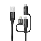 Kép 2/4 - Choetech IP0030 töltőkábel, MFi 3-1-ben, USB-A/Lightning/Micro USB/USB-C, 5 V, 1,2 m (fekete)