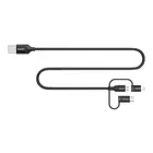 Kép 3/4 - Choetech IP0030 töltőkábel, MFi 3-1-ben, USB-A/Lightning/Micro USB/USB-C, 5 V, 1,2 m (fekete)