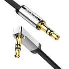Kép 2/2 - UGREEN AV119 Mini jack 3.5mm AUX könyök kábel, lapos , 1,5m (fekete)