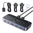 Kép 2/2 - UGREEN CM662 USB 3.0 switch 2 bemenet 4 kimenet (fekete)