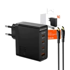 Kép 2/2 - Wall charger McDodo GAN 3xUSB-C + USB, 100W + 2m cable (black)