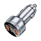 Kép 3/3 - Car Charger 2xUSB-A+USB-C 80W Essager LED (grey)