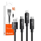 Kép 5/5 - 3in1 USB to USB-C / Lightning / Micro USB Cable, Mcdodo CA-5790, 3.5A, 1.2m (black)