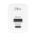 Kép 4/4 - RayCue USB-C + USB-A PD 20W EU töltő (fehér)