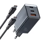 Kép 1/4 - Ładowarka sieciowa GaN Mcdodo CH-1543, 2x USB-C, 1x USB, 67 W + USB-C - USB-C kábel 2 m (fekete)