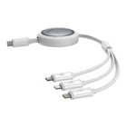 Kép 2/9 - Fast Charging Cable 3in1 Baseus Free2Draw USB-C to USB-C/Lightning/Micro 100W, 1,1m (white)