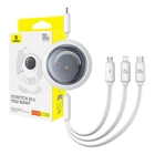 Kép 9/9 - Fast Charging Cable 3in1 Baseus Free2Draw USB-C to USB-C/Lightning/Micro 100W, 1,1m (white)