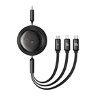 Kép 1/9 - Fast Charging Cable 3in1 Baseus Free2Draw USB-C to USB-C/Lightning/Micro 100W, 1,1m (black)