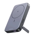 Kép 1/3 - Magnetic powerbank 10000mAh Ugreen PB206, USB + USB-C, 20W with stand function (black)