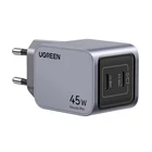 Kép 2/3 - Ugreen Nexode Pro 45W wall charger, 2x USB-C (gray)