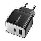 Kép 2/4 - Wall charger, Essager, ECT33W-LJB01-Z, GaN, 1xUSB-A, 1xUSB-C, 33W (black)