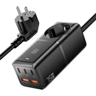 Kép 1/3 - Wall charger, Essager, ECTAC-BRB01-Z, GaN, 3xUSB-C, 2xUSB-A, Gniazdko AC, 75W (black)