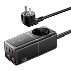 Kép 3/3 - Wall charger, Essager, ECTAC-BRB01-Z, GaN, 3xUSB-C, 2xUSB-A, Gniazdko AC, 75W (black)