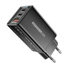 Kép 2/4 - Wall charger, Essager, ECTAC-KSB01-Z, GaN, 2xUSB-C, USB-A, 67W (black)