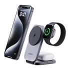 Kép 1/3 - Magnetic Wireless Charger 3 in 1 MagFusion Aukey LC-MC312, 15W Qi2 (gray)