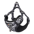 Kép 2/3 - Dogness cat leash 1,5m+harness walking set (black and white)