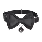 Kép 3/3 - Collar set Dogness for cats 2 pcs (Genuine Leather Red/Fiber Black)